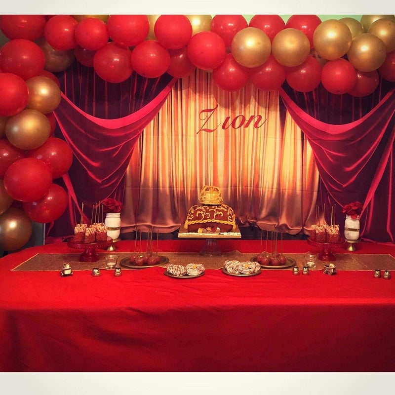 GYA Golden Red Curtain Party Backdrop 7x5ft Theater Masquerade Prom Background Kids Family Business Magic Show Circus Carnival Graduation Party Birthday Cake Table Banner - Image 4